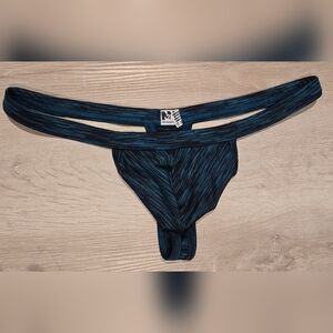 Green Striped Mens Thong